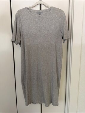 COS Gray Short-Sleeve Midi T-Shirt Dress